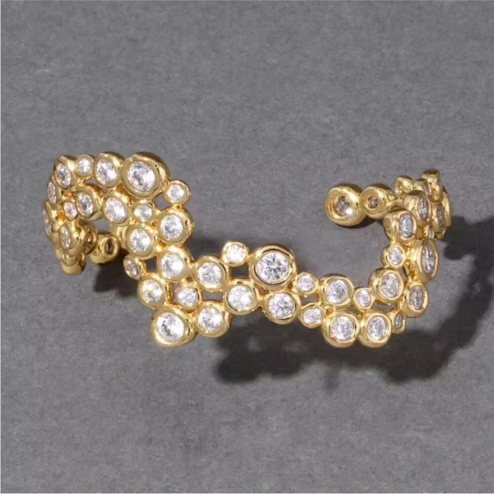 ALEXIS BITTAR • Asterales Gold Wave Cuff CZ Bracelet